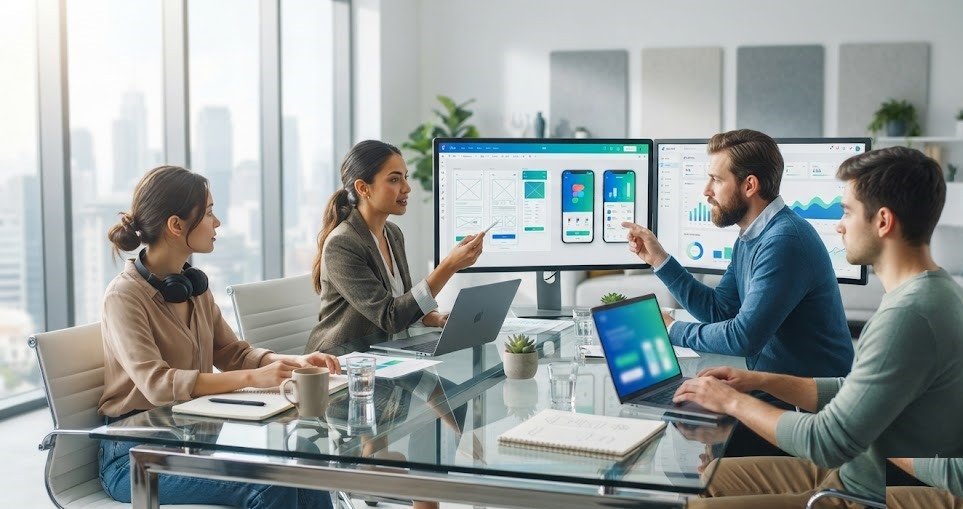 Cross-functional web development team collaboration